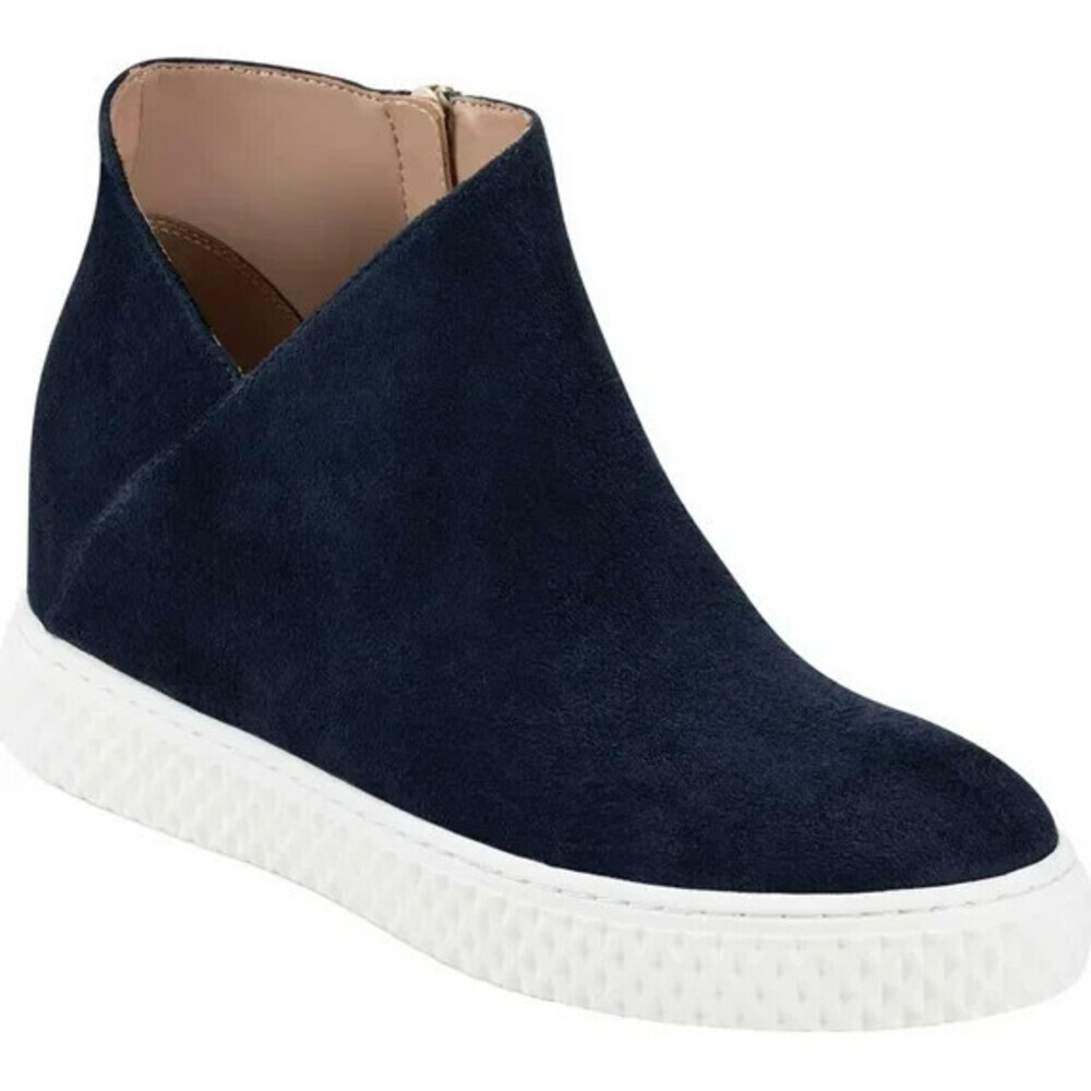 Aerosoles Zirah Shoes Womens US 6.5 Navy Faux Suede Side Zip Sneakers JOBB1392